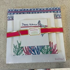 Lilly Pulitzer Coral and Blue Stationery Set